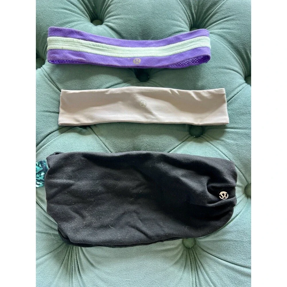 Lot of 6 Lululemon Headbands Multicolor Stretch Various Size Bundle